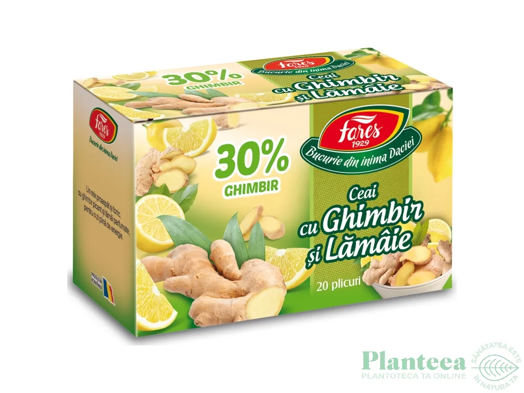 Ceai cu ghimbir 30% lamaie 20dz - FARES