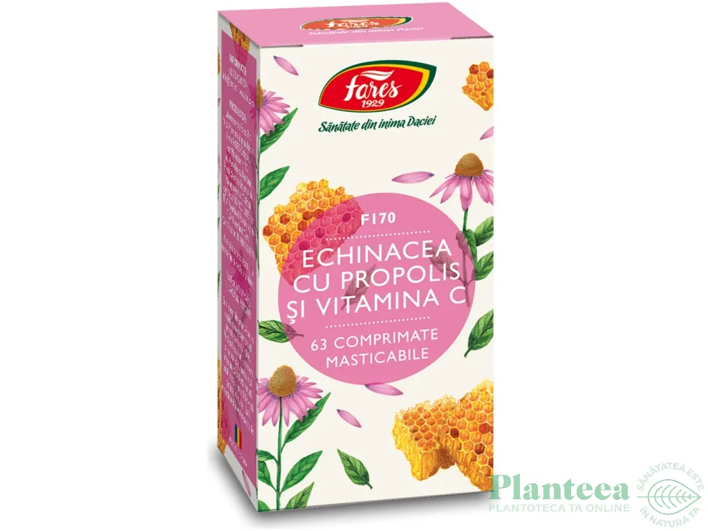 Echinaceea propolis C masticabile 63cp - FARES