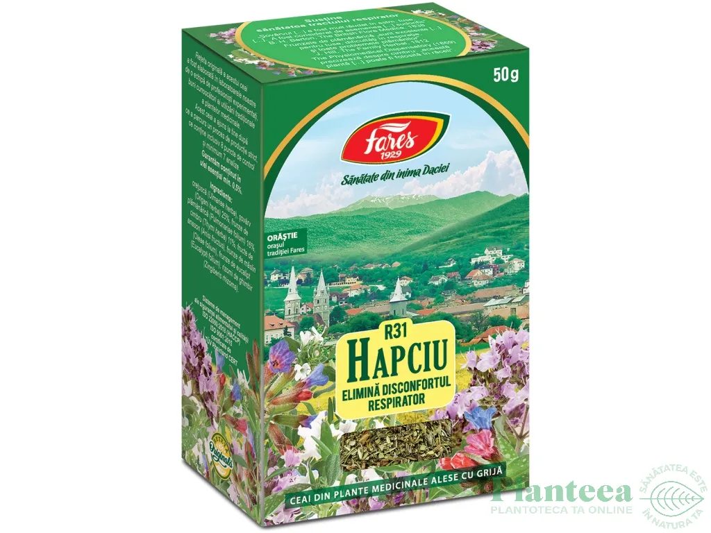 Ceai Hapciu elimina disconfortul respirator 50g - FARES