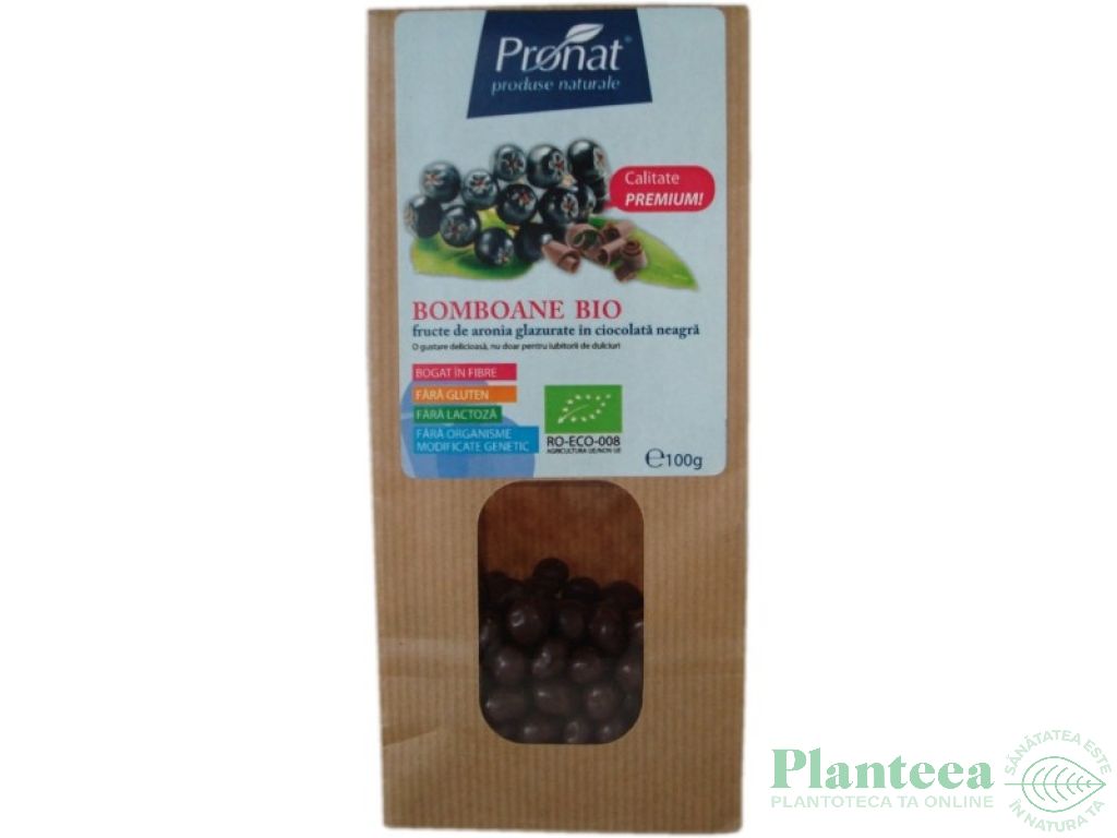 Boabe aronia invelite ciocolata neagra eco 100g - ARONIA ORIGINAL