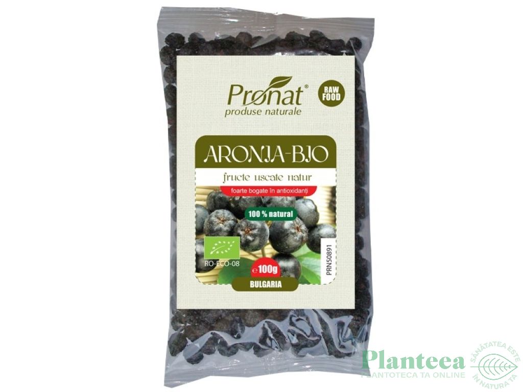 Aronia fructe uscate eco 100g - PRONAT