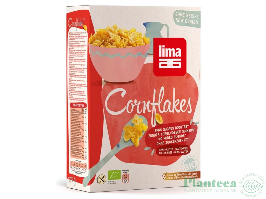 Fulgi porumb fara zahar fara gluten eco 375g - LIMA