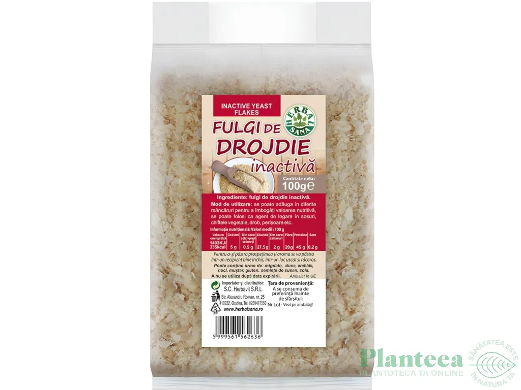 Fulgi drojdie bere inactiva 100g - HERBAL SANA