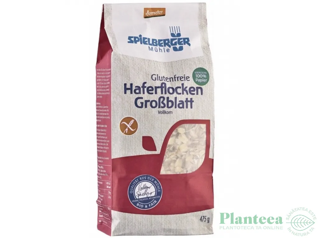 Fulgi ovaz mari integrali fara gluten demeter eco 475g - SPIELBERGER