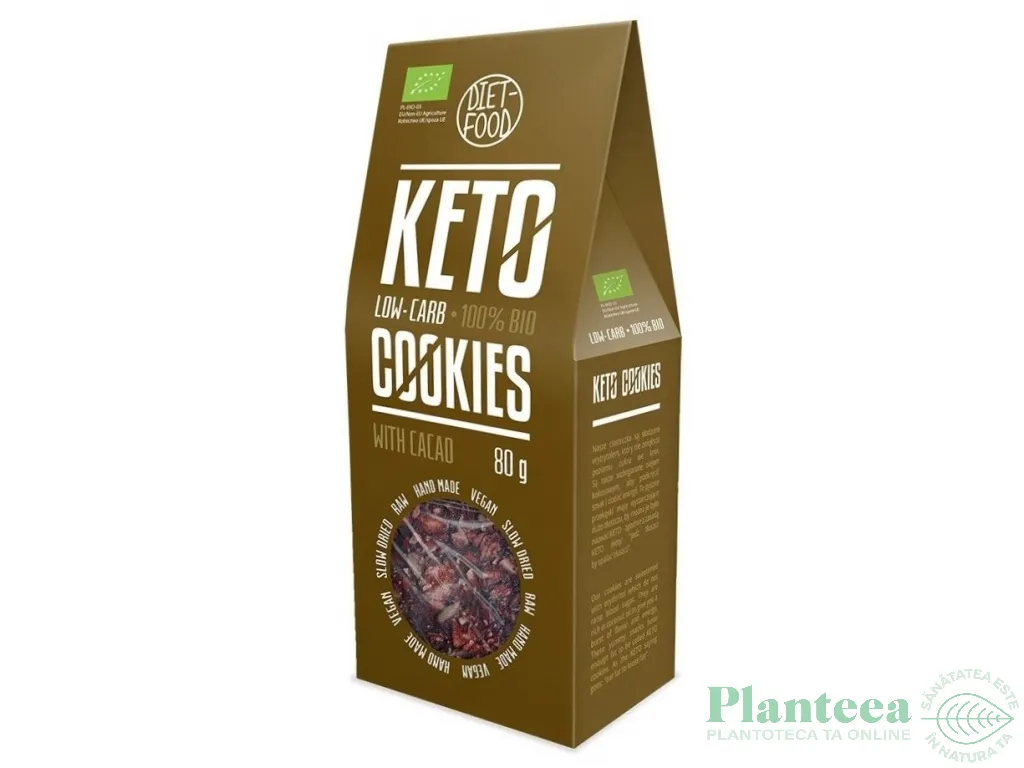 Fursecuri vegane keto cacao raw bio 80g - DIET FOOD
