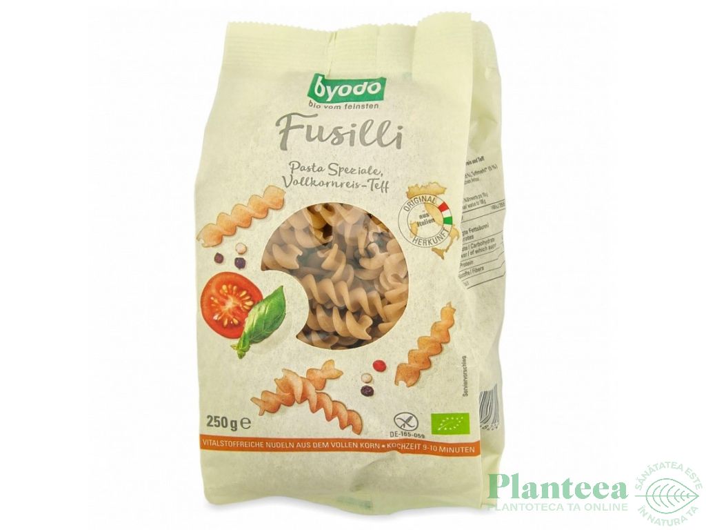 Paste fusilli orez integral teff fara gluten eco 250g - BYODO