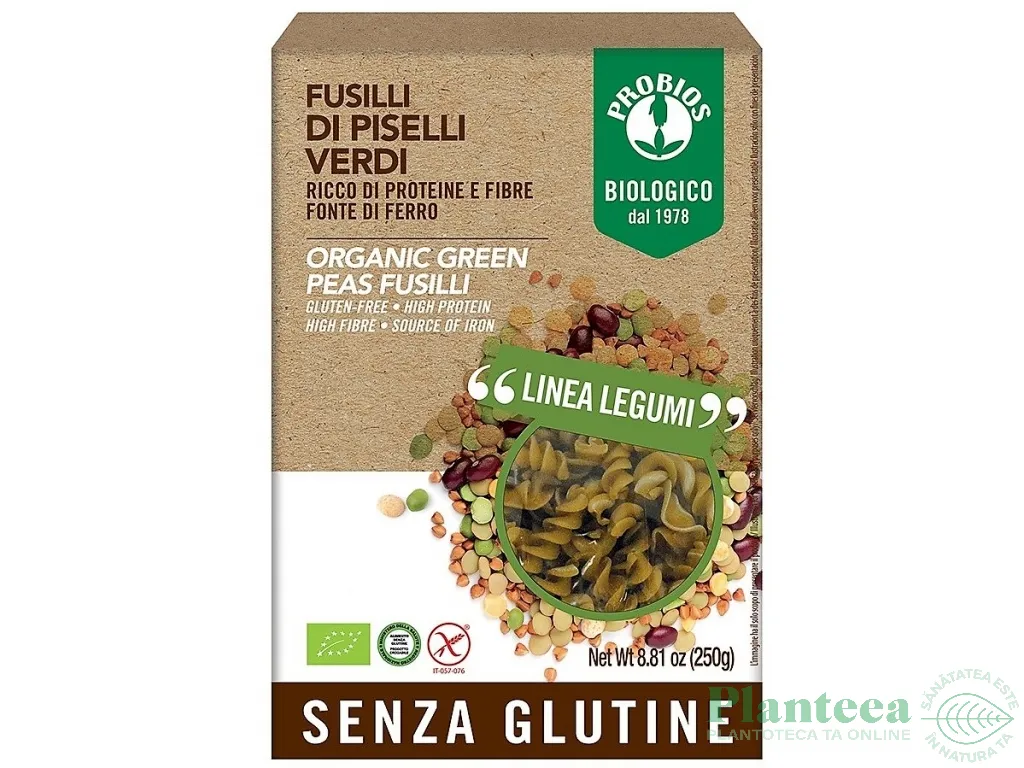 Paste fusilli mazare verde eco 250g - PROBIOS