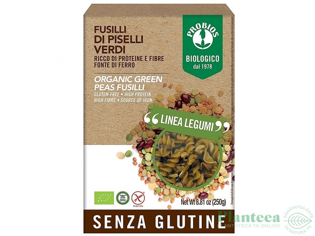 Paste fusilli mazare verde eco 250g - PROBIOS