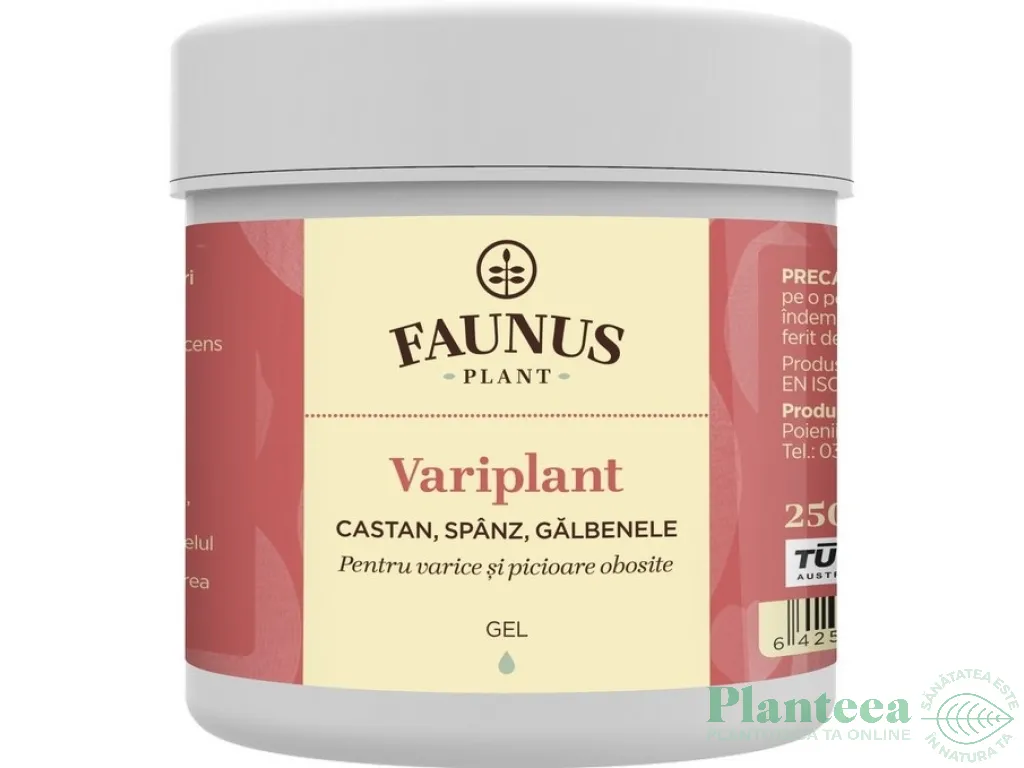 Gel picioare obosite varice Variplant 250ml - FAUNUS