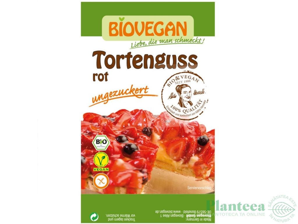 Glazura rosie pt prajituri fara zahar fara gluten eco 2x7g - BIOVEGAN