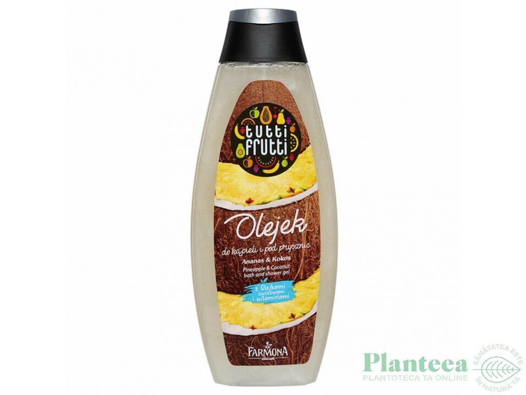 Ulei baie dus ananas cocos Tutti Frutti 425ml - FARMONA