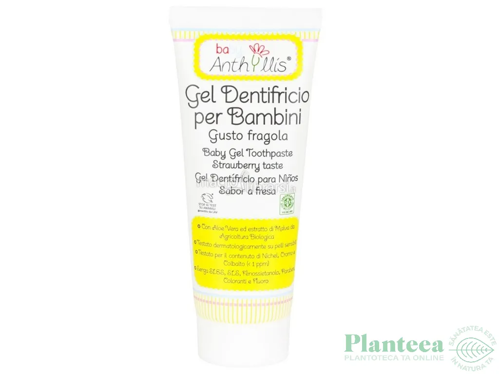 Gel dinti capsuni copii 75ml - ANTHYLLIS