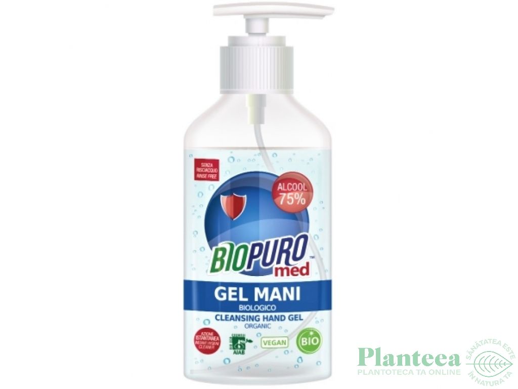 Gel igienizant maini 75%alcool bio 250ml - BIOPURO