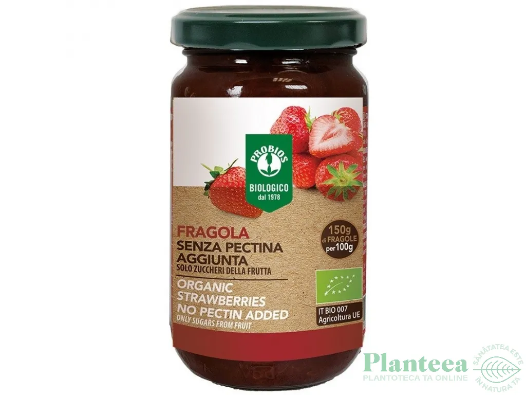 Gem capsuni fara pectina fara zahar eco 220g - PROBIOS
