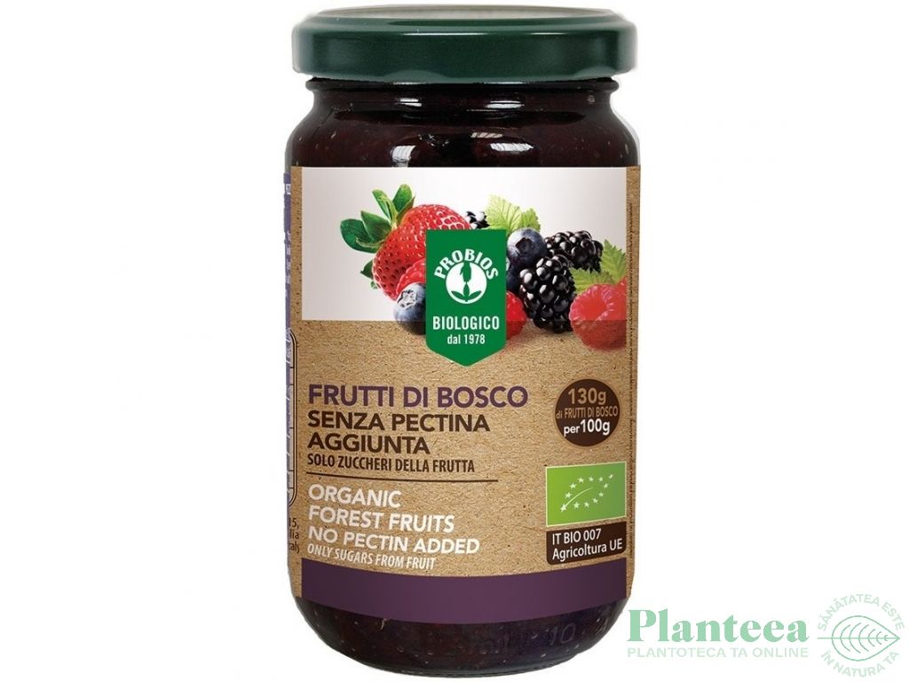 Gem fructe padure fara pectina fara zahar eco 220g - PROBIOS