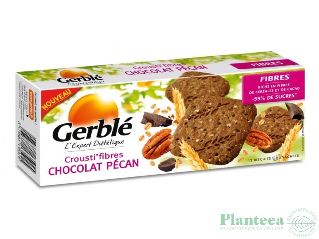 Biscuiti dietetici fibre ciocolata pecan Expert 132g - GERBLE