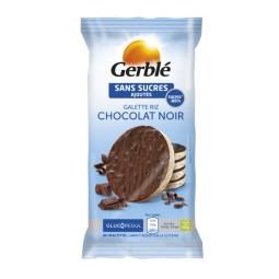Galete expandate orez glazura ciocolata neagra GlucoRegul 95g - GERBLE
