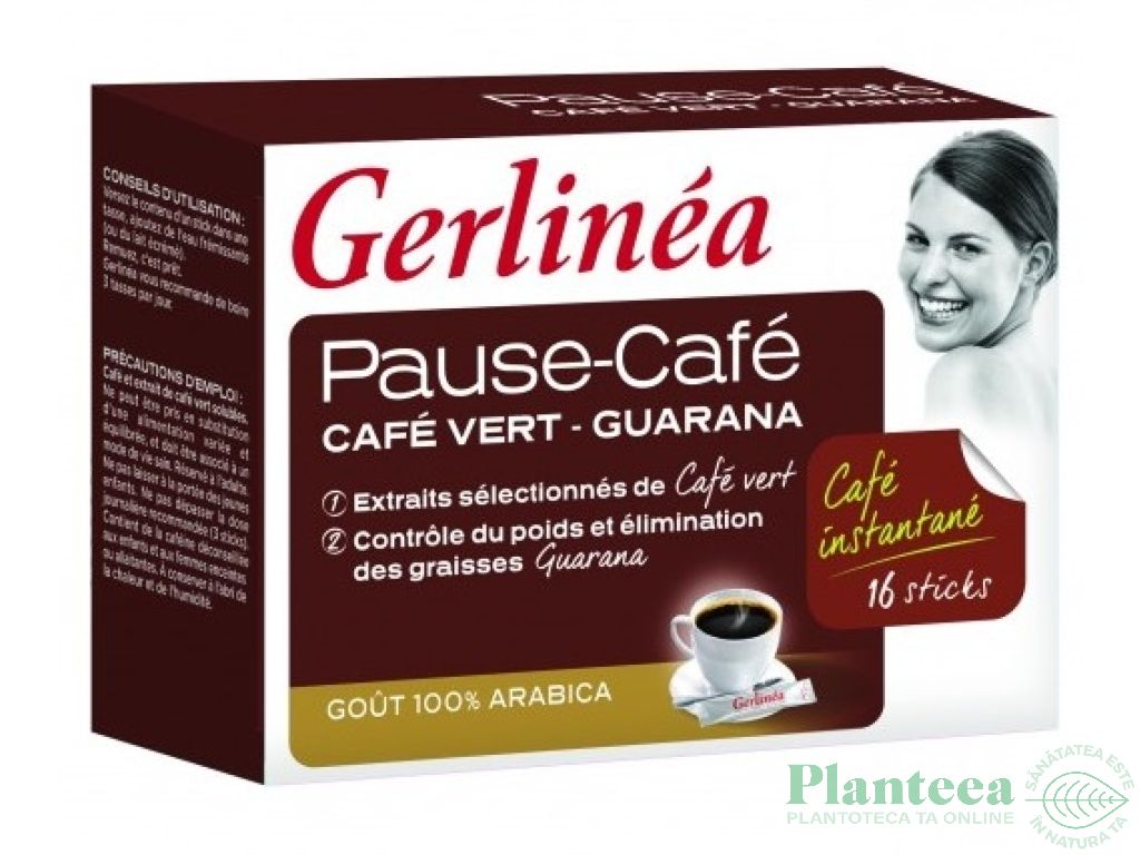 Cafea instant cu cafea verde guarana 16pl - GERLINEA