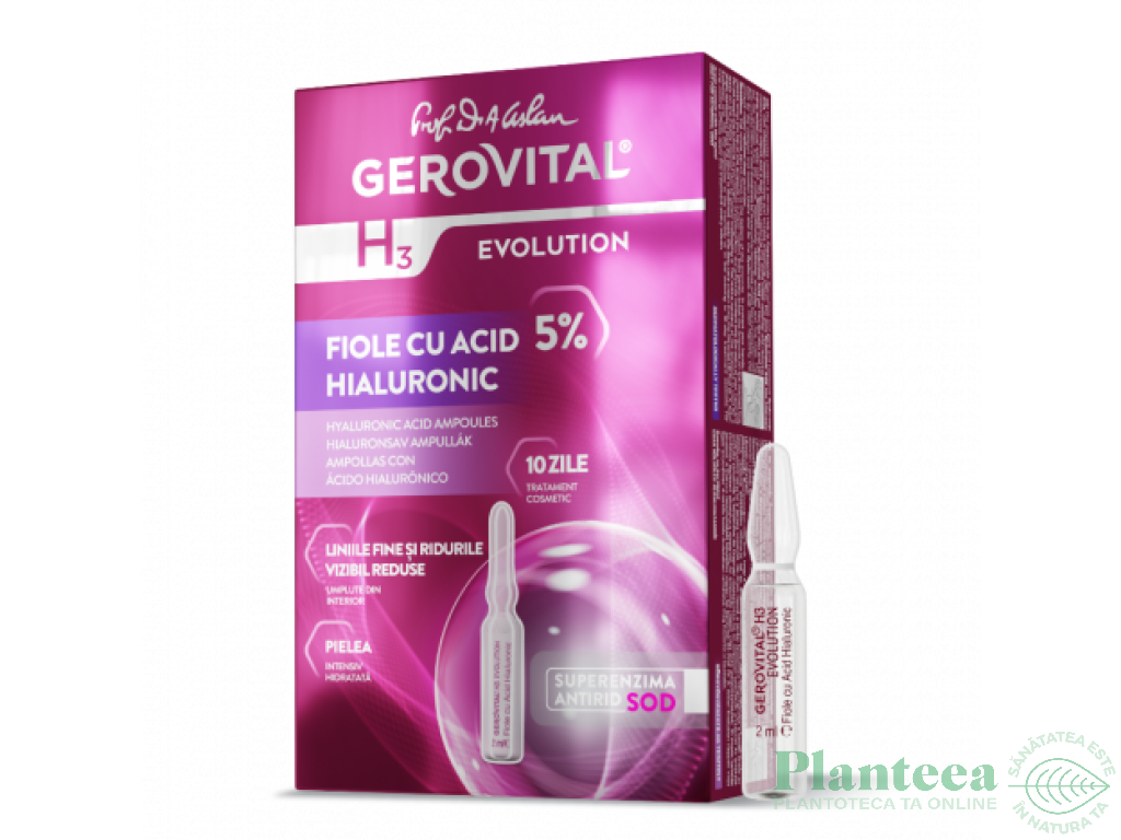 Fiole acid hialuronic 5% 10x2ml - GEROVITAL H3 EVOLUTION