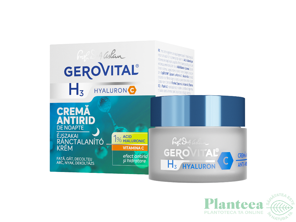 Crema noapte antirid acid hialuronic C 50ml - GEROVITAL H3 HYALURON