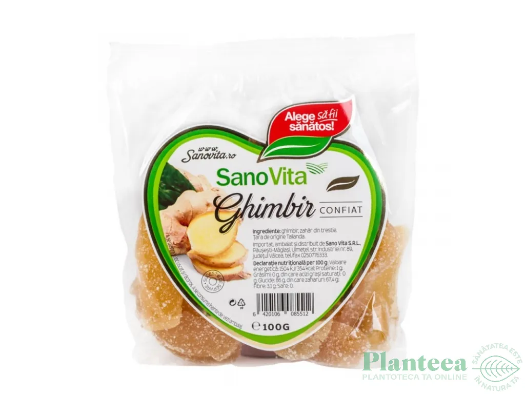 Ghimbir confiat bucati 100g - SANOVITA