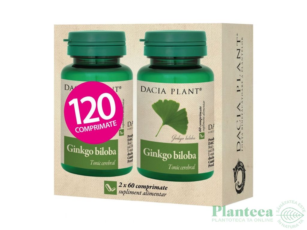 Pachet Ginkgo biloba 2x60cp - DACIA PLANT