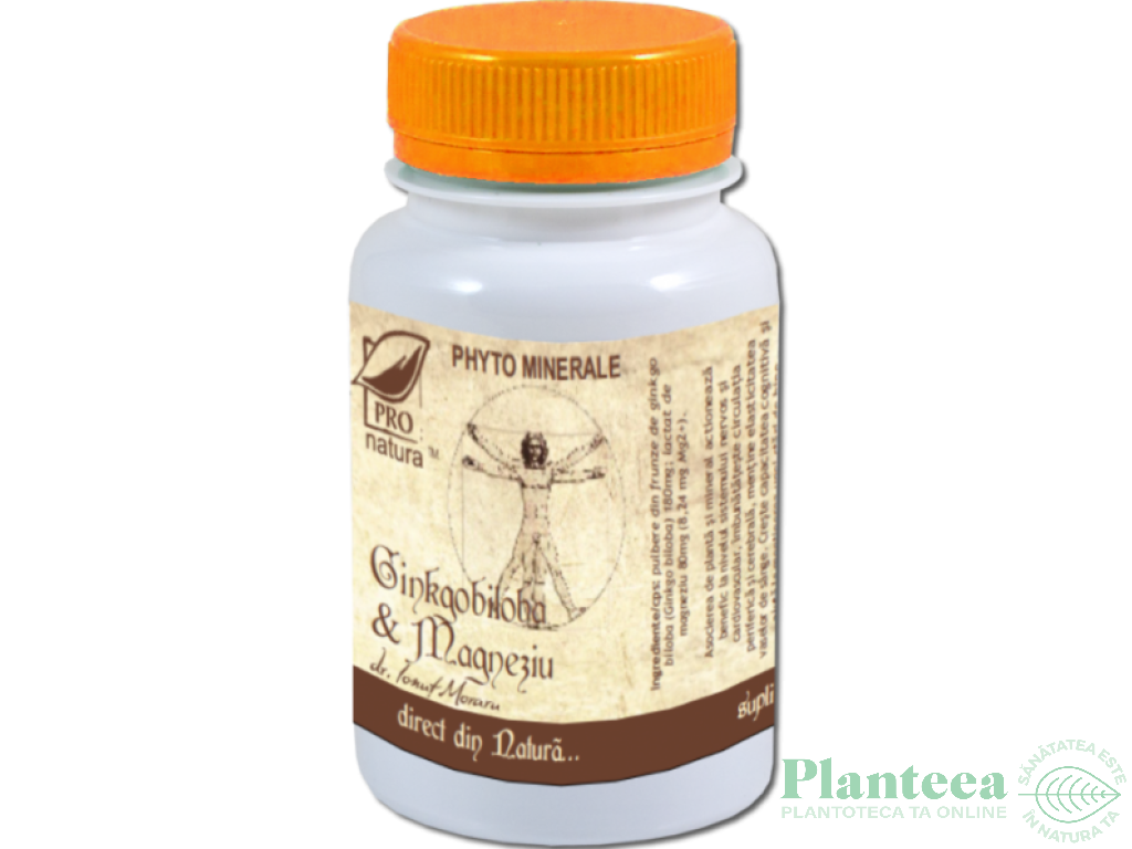 Ginkgo biloba magneziu 60cps - MEDICA