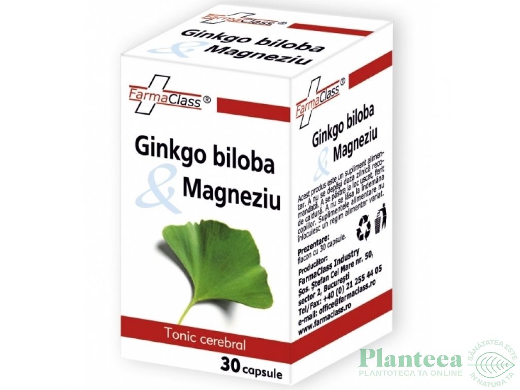 Ginkgo biloba magneziu 30cps - FARMACLASS