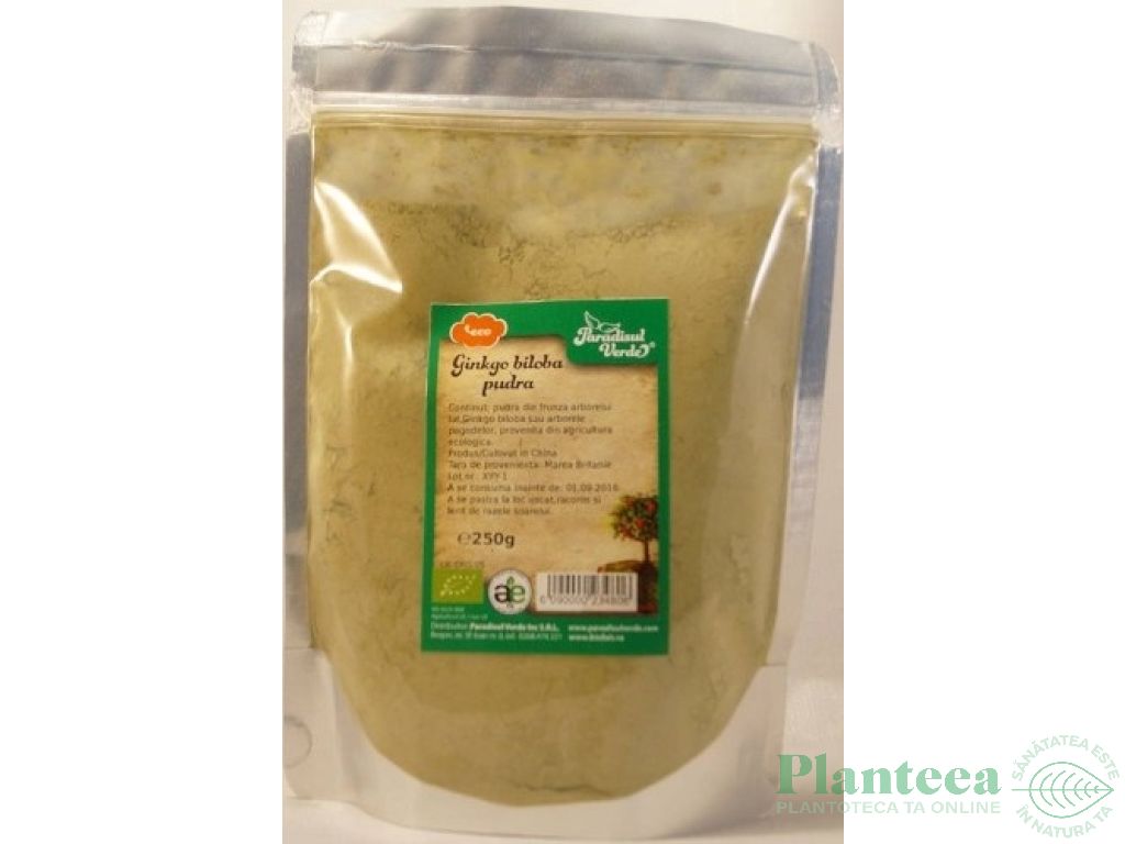 Pulbere ginkgo biloba ET eco 250g - PARADISUL VERDE