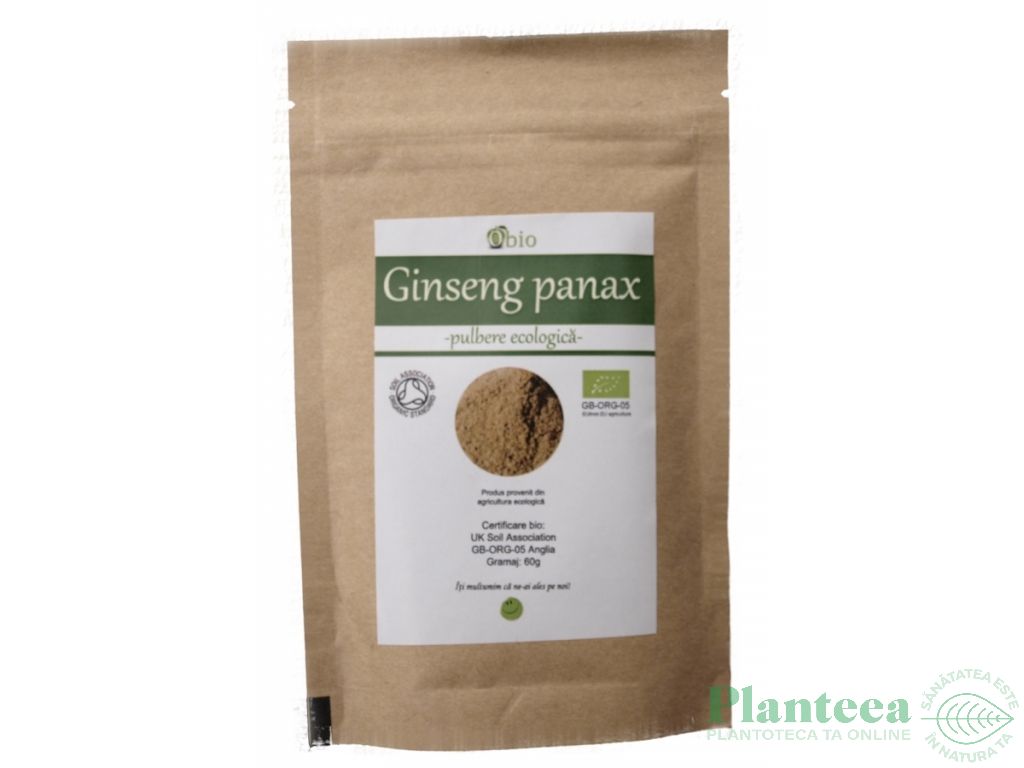 Pulbere ginseng panax bio 60g - OBIO