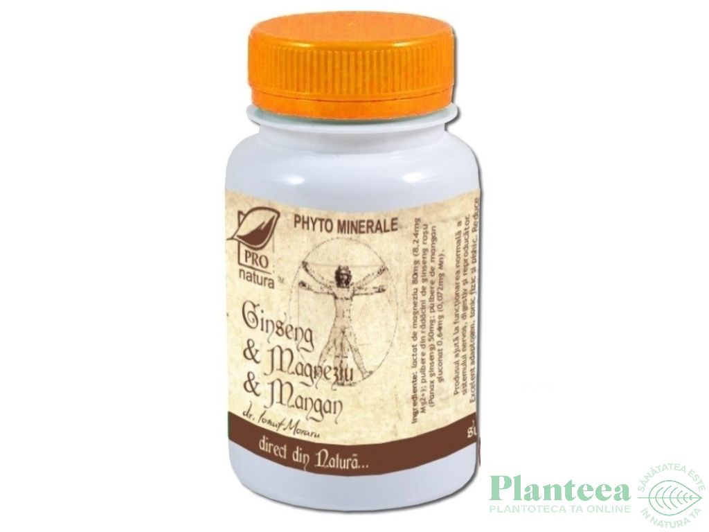 Ginseng magneziu mangan 60cps - MEDICA