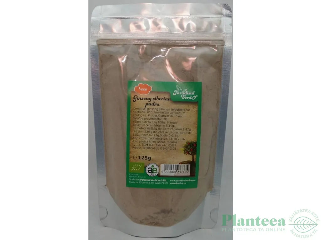 Pulbere ginseng siberian ET eco 125g - PARADISUL VERDE