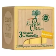 Sapun Marsilia pur 72% ulei masline glicerina 3x100g - LE PETIT OLIVIER