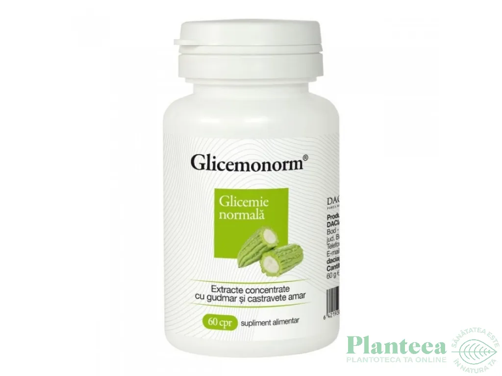 GlicemoNorm [Glicemie normala] comprimate 1x60cp - DACIA PLANT