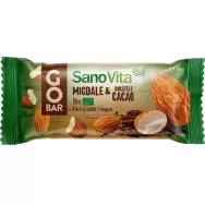 Baton fructe migdale cacao fara gluten GoBar bio 30g - SANOVITA