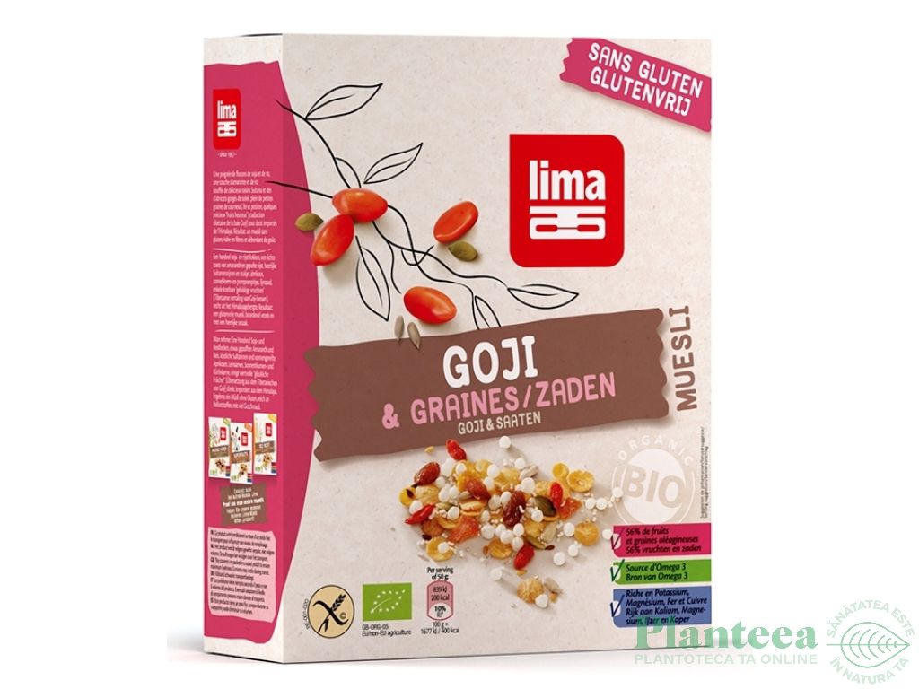 Musli goji seminte fara gluten bio 250g - LIMA