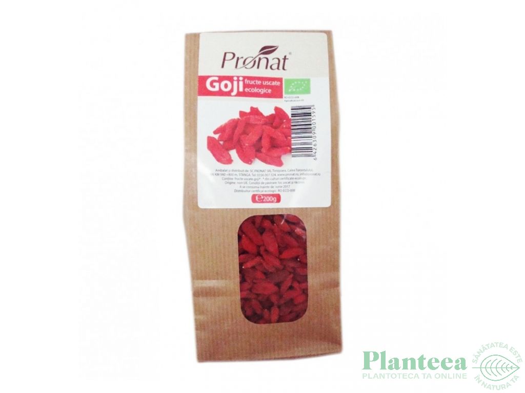 Goji fructe uscate eco 200g - PRONAT