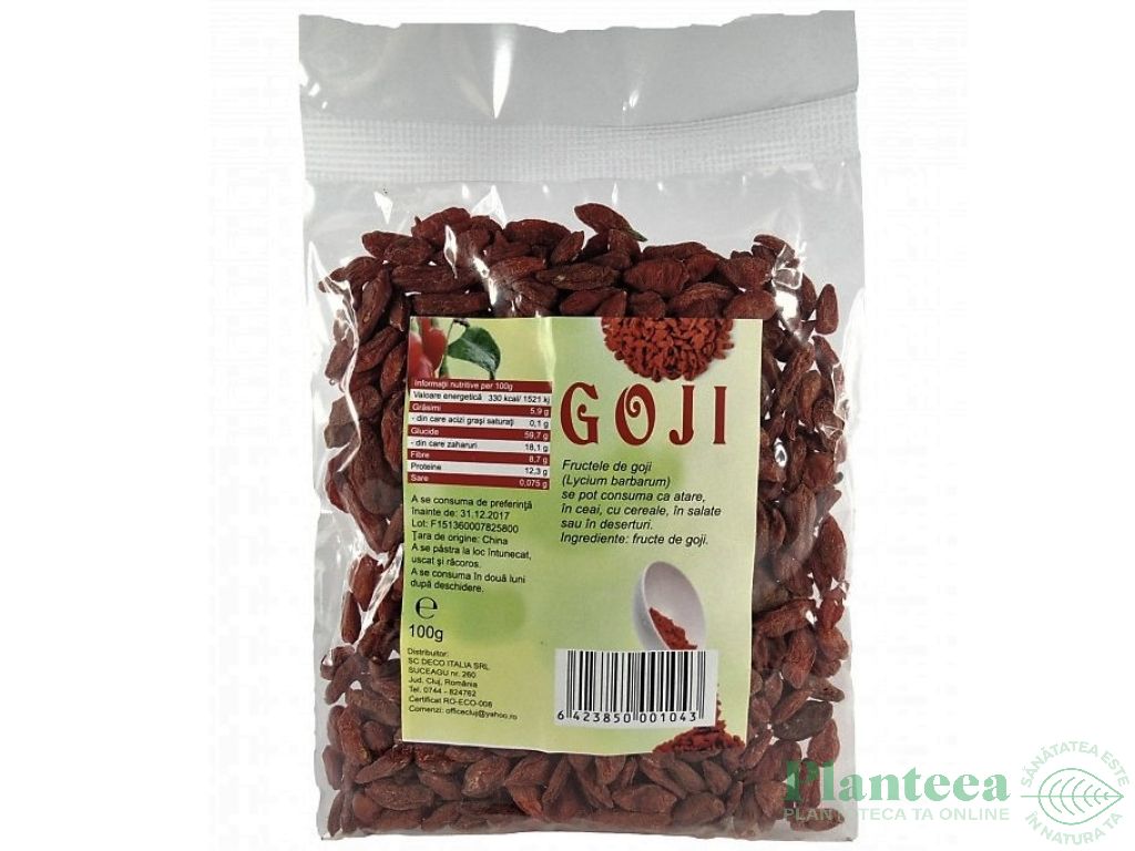 Goji fructe uscate extra natur 100g - DECO ITALIA