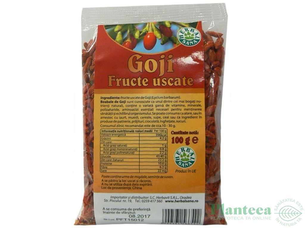 Goji fructe uscate 100g - HERBAL SANA