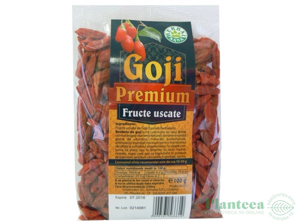 Goji fructe uscate premium 100g - HERBAL SANA