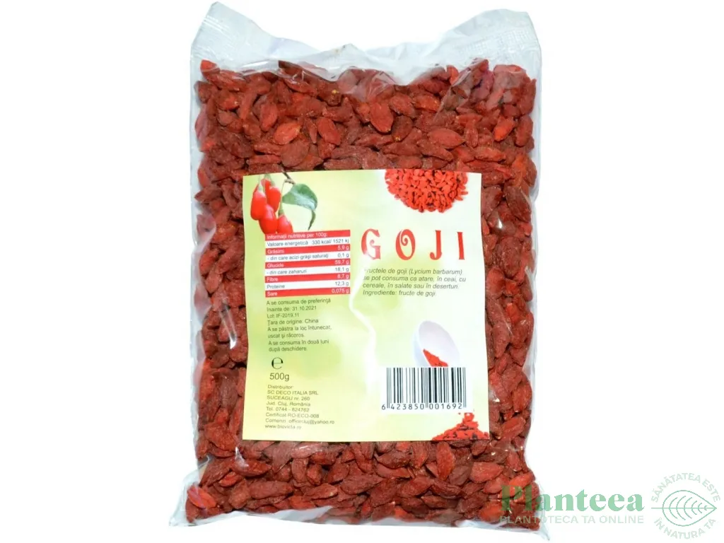 Goji uscat premium bio 500g - DECO ITALIA