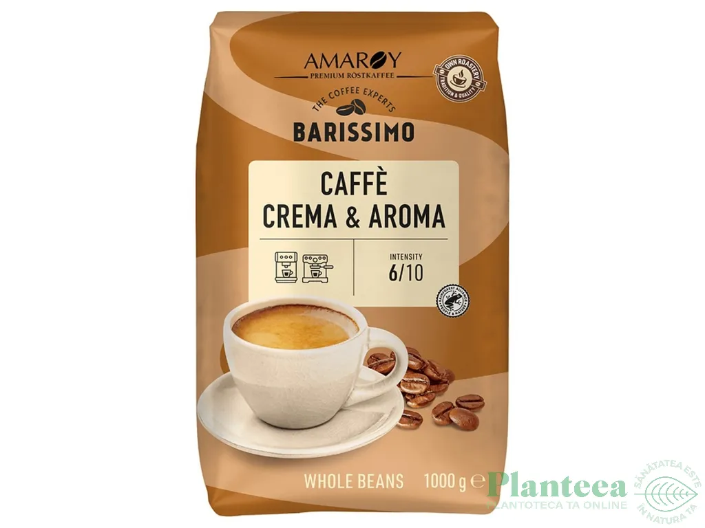 Cafea boabe arabica robusta Crema & Aroma 1kg - BARISSIMO