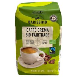 Cafea boabe arabica Crema Fairtrade bio 1kg - BARISSIMO