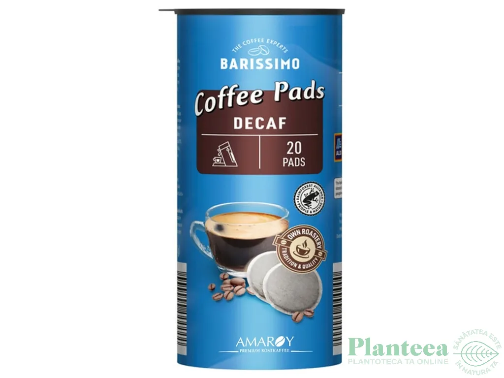 Cafea pads arabica robusta Decofeinizata 140g - BARISSIMO