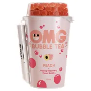 Bubble Tea ceai negru piersica perle capsuni pahar 265ml - OMG