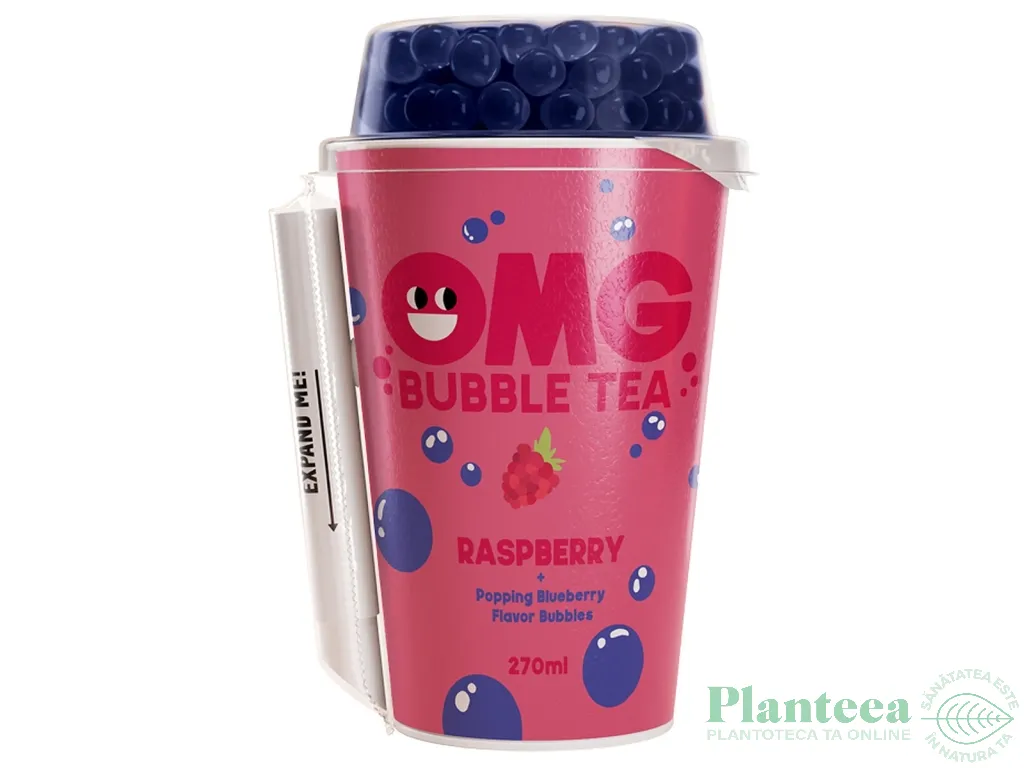 Bubble Tea zmeura hibiscus perle afine 265ml - OMG