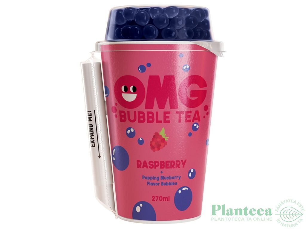 Bubble Tea zmeura hibiscus perle afine 265ml - OMG