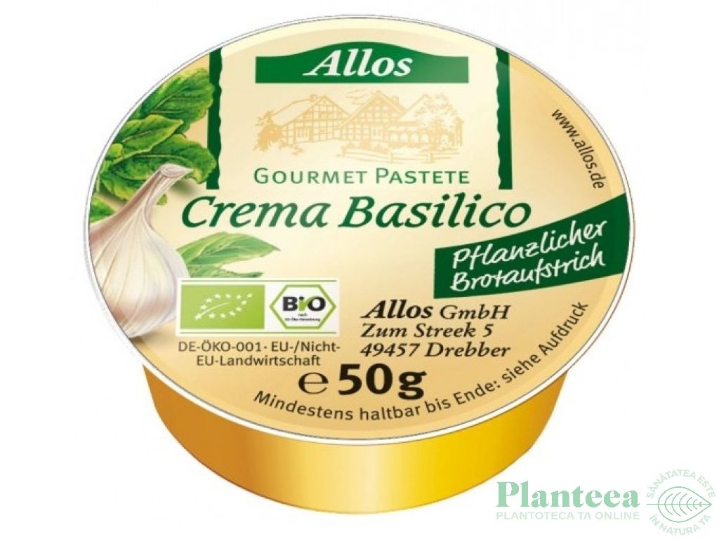 Pate vegetal busuioc 50g - ALLOS