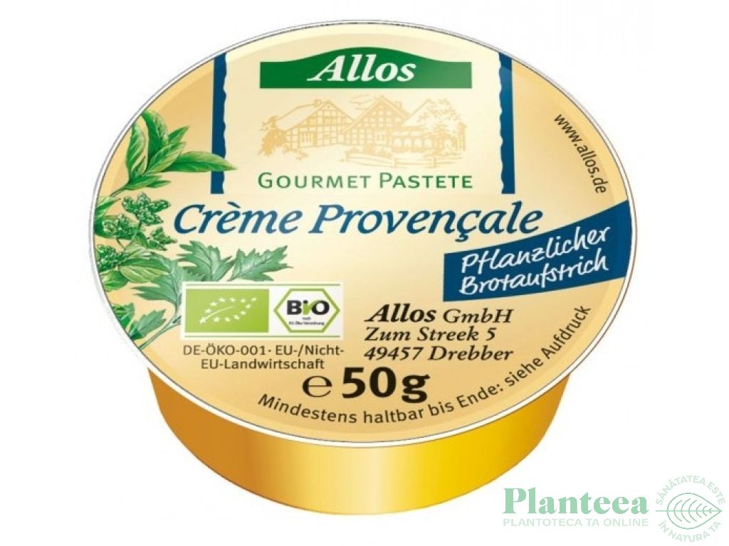 Pate vegetal ierburi Provencale 50g - ALLOS