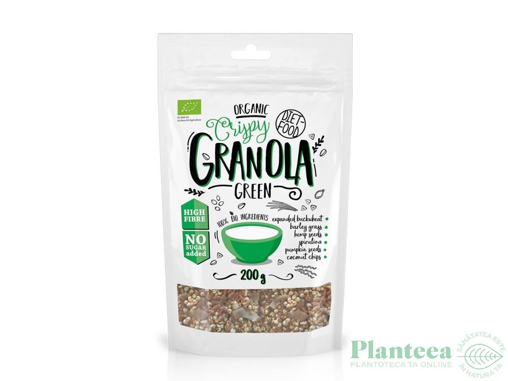 Granola crispy green mix bio 200g - DIET FOOD